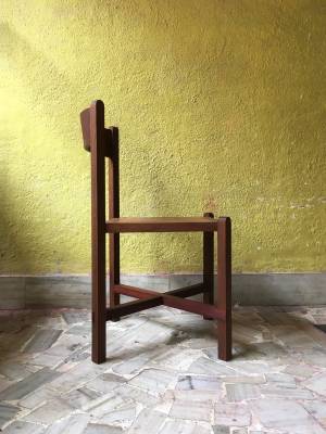 Site Practice - Originally designed for Americano Restaurant in Mumbai, the chair is both minimalistic in appearance and comfortable in use. Crafted in a combination of reclaimed teak and mahogany, it merges traditional Indian carpentry with modern living. For further details or inquiries please contact us by email.