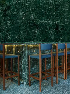 Site Practice - Bar in emerald green marble from Udaipur 